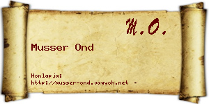Musser Ond névjegykártya